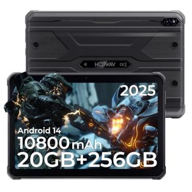 Imagem de HOTWAV R10 Pro 2025 Tablet robusto Android 14-10,1 polegadas HD+ 10800mAh tablet impermeável, 20 GB de RAM + 256 GB ROM/1TB TF tablets externos, câmera 13 MP + 5 MP Octa-Core IP68 e IP69K/4G-LTE/5G