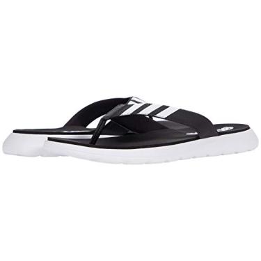 Imagem de adidas Chinelo masculino confortável, Núcleo preto/calçado branco/núcleo preto, 36
