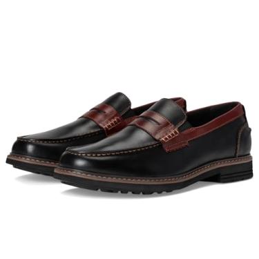 Imagem de Nunn Bush Mocassim masculino Odin II Moc Toe Penny Loafer leve e confortável sem cadarço, Preto/Marrom, 9.5 Wide