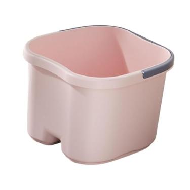 Imagem de FashionCha Banheira para pés, pedicure, relaxamento para os pés, adulto, conveniente para dormitório, balde portátil para lavar os pés, spa para pés, Rosa