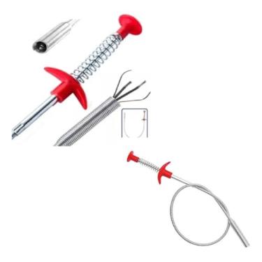 Imagem de Desentupidor de Ralo com Garra Pegadora | 60cm Inox | Remove Cabelos de Pias, Vasos, Banheiras e Ralos