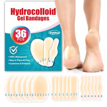 Imagem de Viybtue 36 Bandagens Para Bolhas De Hidrocoloide, Pés, Prevenção E Recuperação, Almofadas Impermeáveis, Calcanhar, Dedos Dos Pés