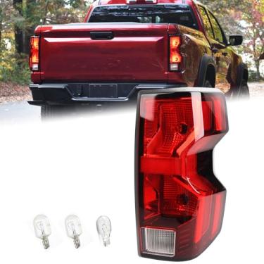 Imagem de KAMDKI Conjunto de luz traseira tipo halogênio RH adequado para Chevrolet Colorado LT 2023 2024/Trail Boss/Caminhão de trabalho Lâmpada traseira incandescente do lado direito do passageiro com