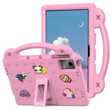 Imagem de YRH Capa para Lenovo Tab M11 de 11 polegadas (TB330FU/TB330XU), capa infantil EVA à prova de choque para tablet Lenovo M11, com alça de suporte, rosa