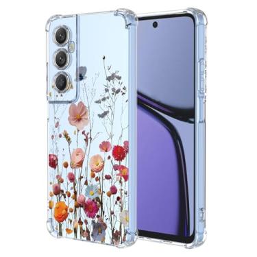 Imagem de RRXSYXL Capa para Oppo Realme C65 4G com estampa floral transparente, capa macia à prova de choque para Oppo Realme C65 4G, linda flor