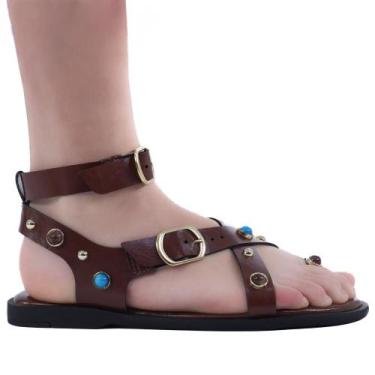 Imagem de Sandália Feminina Zariff com Pedrarias 50464-90177 Terra, 35