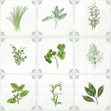 Imagem de Guardanapo para Decoupage Ihr 33x33 Azulejo de Ervas C/ 2 Unidades - G