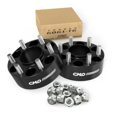 Imagem de Customadeonly 2 peças 50 mm cubo preto espaçadores de roda centralizada padrão de parafuso 6x135 a 6x135 furo central 87,1 mm passo da rosca 14x2.0 pinos