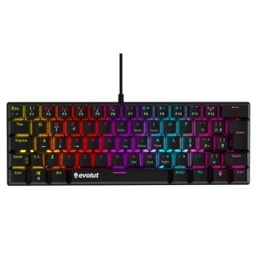 Imagem de Teclado Mecânico Gamer Evolut Cypher, Conexão USB, Switch Brown, RGB, 