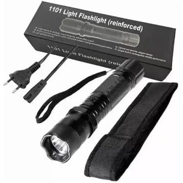 Imagem de Lanterna LED Recarregável 6000W 1000 Lumens Zoom Longo Alcance Alumínio Preto