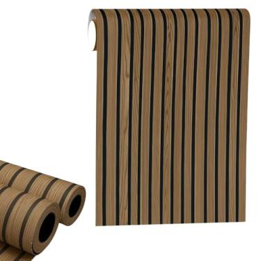 Imagem de Papel de Parede PREMIUM 5 Metros x 45cm Ripado Cedro Autoadesivo Sala, Quarto, Móveis