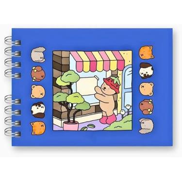 Imagem de Livro De Colorir Azul Capa Dura Holográfica com Acetato - 50 desenhos 180g, Tamanho A5, Caderno de Pintar para Crianças -LIVRO DE COLORIR INFANTIL