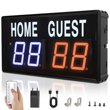 Imagem de Placar Eletrônico de Led Placar Digital, Placar Digital Portátil com Controle Remoto, Placar Digital com Controle Remoto