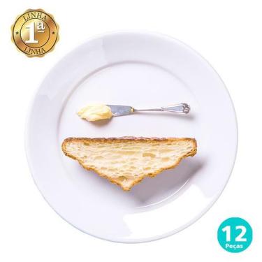 Imagem de Jogo 12 Pratos Rasos Restaurante Convencional Porcelana Schmidt - Porc