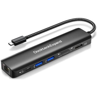 Imagem de Hub USB C DockteckExpand 7 em 1 com HDMI 4K, Ethernet de 1 Gbps