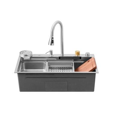 Imagem de Cuba Gourmet para Cozinha com Acessórios Workstation e Torneira Maranguá Pingoo.casa - Prata