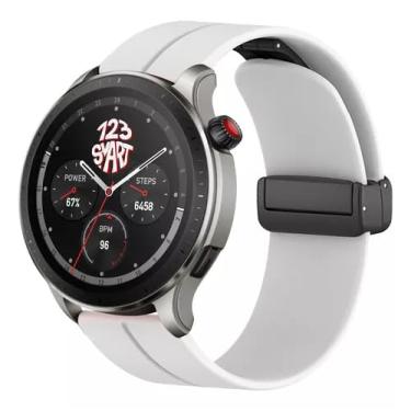 Imagem de Pulseira de Silicone magnética Marca 123Smart Compativel com Venu 2 45mm Vivoactive 4 45mm Gtr 4 Gtr 3 Gtr2 GTR 2 new Version GTR 47mm Stratos 3 Stratos 2 Stratos Pace GT 2 46mm GT 3 46mm GT 46mm