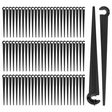 Imagem de Aifeier ET 80 peças de estacas de suporte de gotejamento de irrigação – suportes de mangueira de tubulação de 1/4 polegada, peças de sistema de gotejamento para horta, estufa, canteiros de flores