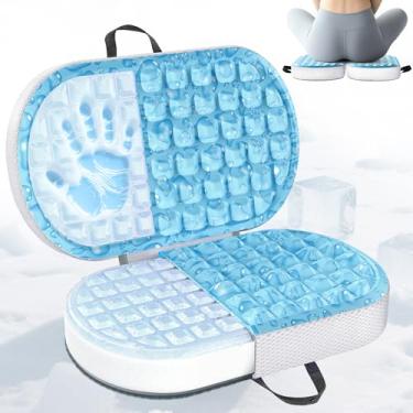 Imagem de Almofada de viagem portátil assento de avião para voos longos, 【Toque frio instantâneo】Almofadas dobráveis para assento de cóccix para avião, carro, estádio, acampamento, almofada de bumbum ultra