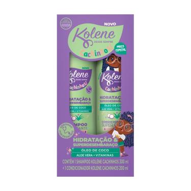Imagem de Shampoo 300ml e Condicionador 200ml  Kolene Cachinhos Óleo de Coco Aloe Vera + Vitaminas