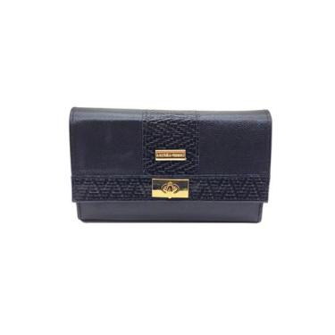 Imagem de Carteira Feminina Couro Legítimo Porta Cartões Docs Cédulas Divisórias