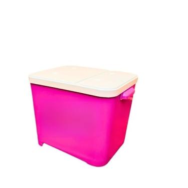 Imagem de Porta Ração de 15 Kg Para Cachorros e Gatos Com Pá Dosadora Container para racao (ROSA)