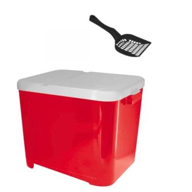 Imagem de Porta Ração Pet 15kg Container Protege E Conserva Com Tampa - 1 Pazinha(VERMELHO)
