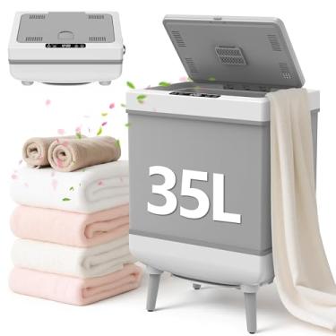 Imagem de kapebow Aquecedor de toalhas dobrável de luxo de 35L, aquecimento rápido de 600 W, desligamento automático, serve para 3 toalhas grandes (114 x 188 cm), roupões de banho e cobertores, modos de