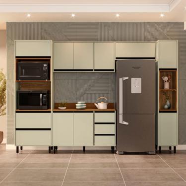 Imagem de Cozinha Compacta 5 Peças 250043 Com Tampo Koya Verde Oliva Politorno Móveis