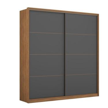 Imagem de Roupeiro de Casal Seoul 2 Portas Grafito - Bela Móveis - Demartêz