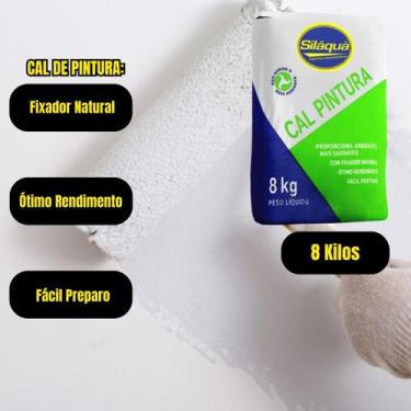 Imagem de Cal de Pintura e Reboco Natural Branco Silaqua 8kg