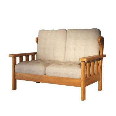 Imagem de Sofá 2 Lugares com Almofadas 100% Madeira Maciça - Moveis Nathalia
