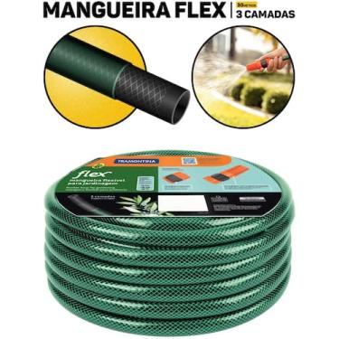 Imagem de Mangueira Jardim Tramontina Flex 30m PVC 3 Camadas C/ Esguicho Reguláv