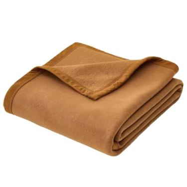 Imagem de Cobertor de lã com peso fofo feminino masculino para cama longo duplo para sofá lã dupla face para dormitórios e escritórios macio e confortável lavável na máquina (marrom, 200 x 230 cm)