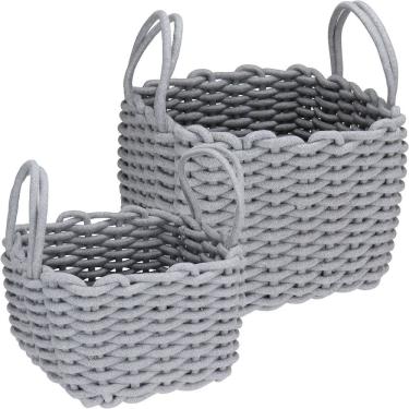Imagem de Jogo 2 Peças Cesta Organizadora Home&co - G:31x27 P:26x21 Cm