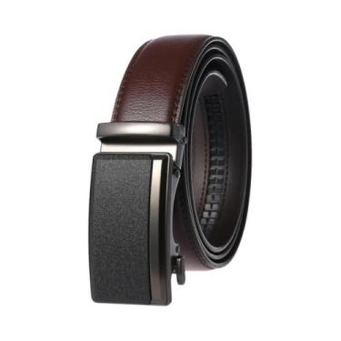 Imagem de Cinto De Couro Luxuoso Masculino Com Fivela Automática Em Couro De Vac