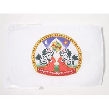 Imagem de Bandeira do brasão do Tibete 45.7 cm x 12'' cordões - Tibetano - Budista Pequenas bandeiras 30 x 45 cm - Banner 45.7x30.5 cm - AZ FLAG