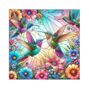 Imagem de Conjunto De Pintura Em Diamante 5D Libélula E Beija-flor Com Pedras Re