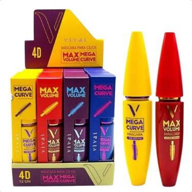 Imagem de Kit Caixa 12 Máscaras De Cílios 4d Rímel Volume Mega Vivai