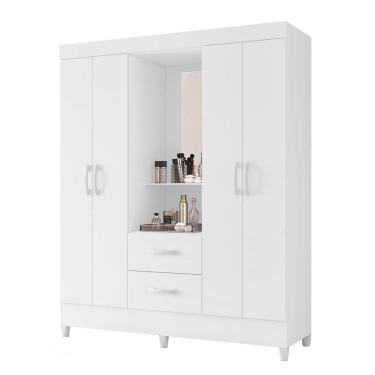 Imagem de Guarda Roupa Mobi Capelinha Biflex Branco Fosco Liso/Rosa Matte - Albatroz Móveis