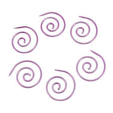 Imagem de SUNGOOYUE Agulhas de tricô de Cabo Espiral de Metal, Durável, Resistente à Ferrugem, Agulha Redonda para tricô, Linha de Costura para Iniciantes Em Casa, Pacote de 6 (Roxo)