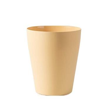 Imagem de Caixote do lixo colorido caixote do lixo cesto de papel plástico sem tampa caixote do lixo escritório em casa simples lata de lixo caixote do lixo/geel/7 polegadas