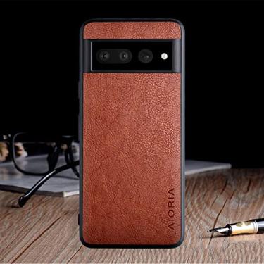 Imagem de AIORIA Capa para Google Pixel 7 5G, tela de 6,3 polegadas, couro PU, capa protetora completa com design retrô para Google Pixel 7 5G (marrom)