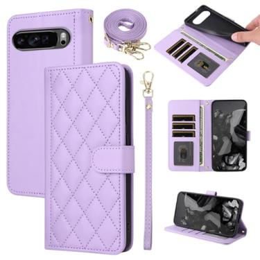 Imagem de Furiet Argyle Capa carteira para Google Pixel 9 Pro XL/10 Pro XL com alça de pulso/ombro, compartimentos para cartões, capa de telefone com suporte de couro PU de luxo para Pixel9 9Pro Nine Pixel10