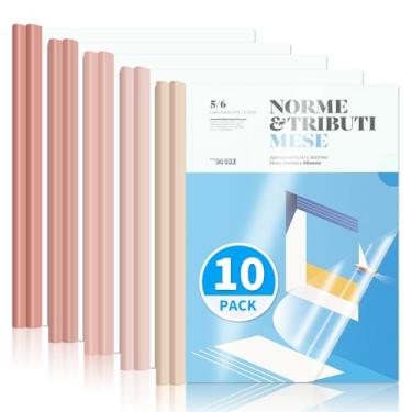 Imagem de WORPSON Pacote com 10, capas de relatório transparentes com barra deslizante, capacidade para 50 folhas – Pastas de apresentação para letras e folhas A4, fichários de currículo e documentos para