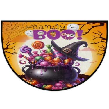 Imagem de Tapete de porta meio redondo, caldeirão mágico, colorido, antiderrapante, absorvente, semicírculo, tapetes laváveis, meia lua, para ambientes internos, pátio, cozinha, banheiro, entrada, lareira