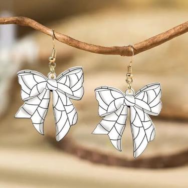 Imagem de Brincos femininos com laço de basquete de beisebol, acrílico, equipes, esportes, jogos, futebol, voleibol, laço, pendurados, festas, feriados, joias, acessórios para presentes, Medium, Acrílico, Sem