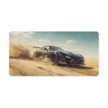 Imagem de HouLaiZhe Speed ​​JDM Rx7 Desert Drift Grande Gaming Mouse Pads Tapete de Mesa Base de Borracha Antiderrapante Laptop Acessórios de Computador Suprimentos Bloco de Escrita para Escritório Casa 30 x 60