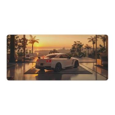 Imagem de HouLaiZhe R35 Tapete de mouse para jogos JDM Pôr do Sol Grande Tapete de Mesa Base de Borracha Antiderrapante Laptop Acessórios de Computador Suprimentos Bloco de Escrita para Escritório Casa 40 x 90