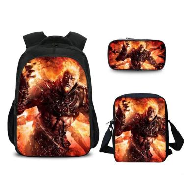Imagem de Conjunto de bolsas para laptop, mochila Gods of Wars, mensageiro e bolsa para lápis